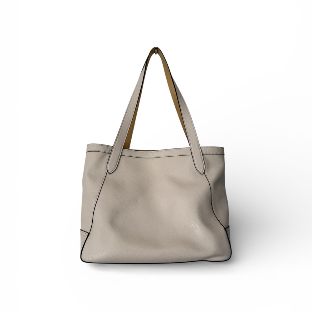 Coach Cream/Chalk Leather Tote Bag with Coach Dust Bag - Picture 2 of 16